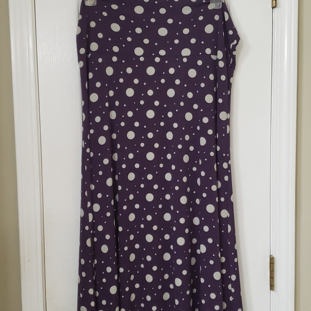 Purple Maxi with silver polka dots